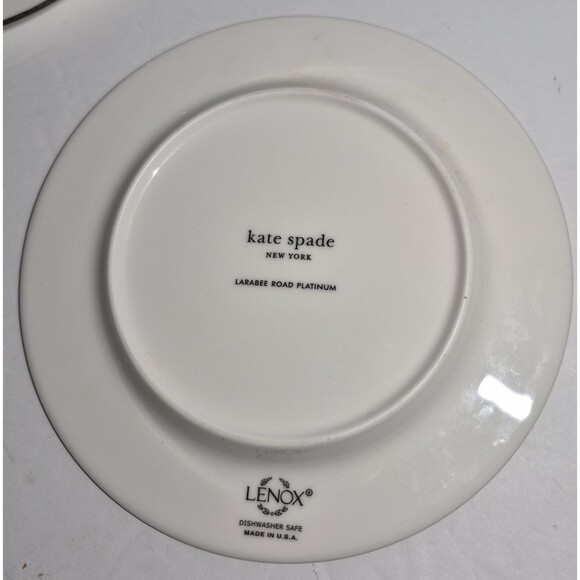 6 Kate Spade Lenox Polka Dot  3 Red And 3 Platinum  Appetizer Plates 5.75" - Picture 12 of 16